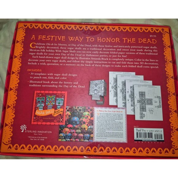 Sugar Skulls Paper Skulls Color Fold Kit W30 Designs Illustrated Book NEW - Picture 3 of 5